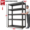 5-Shelf Heavy Duty Adjustable Metal Shelving Unit Black F7179