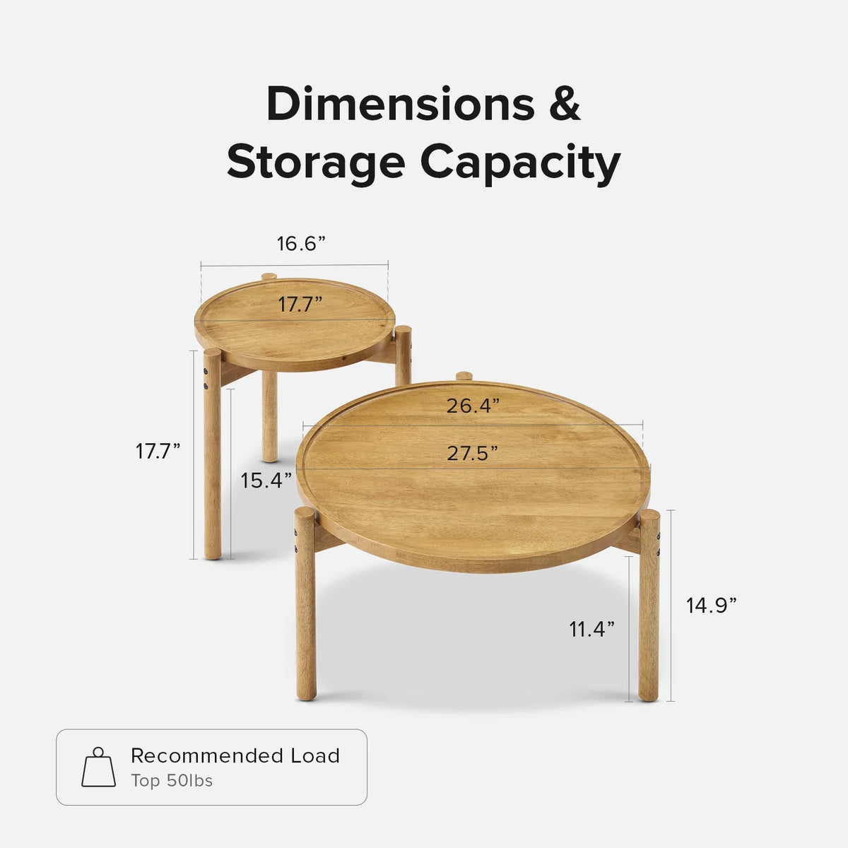 Round Solid Wood Coffee Table B5153