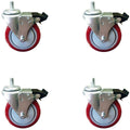 Red Polyurethane Wheel Caster N1913