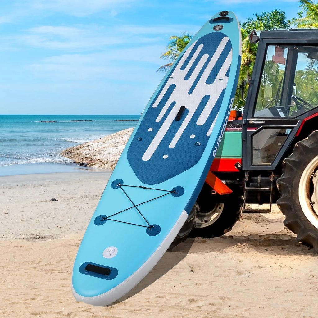 11 Ft Inflatable Stand Up Paddle Board and Sit-on Kayak Set, Non-Slip Deck SUP Paddle Board with SUP Accessories & Backpack, Blue M337