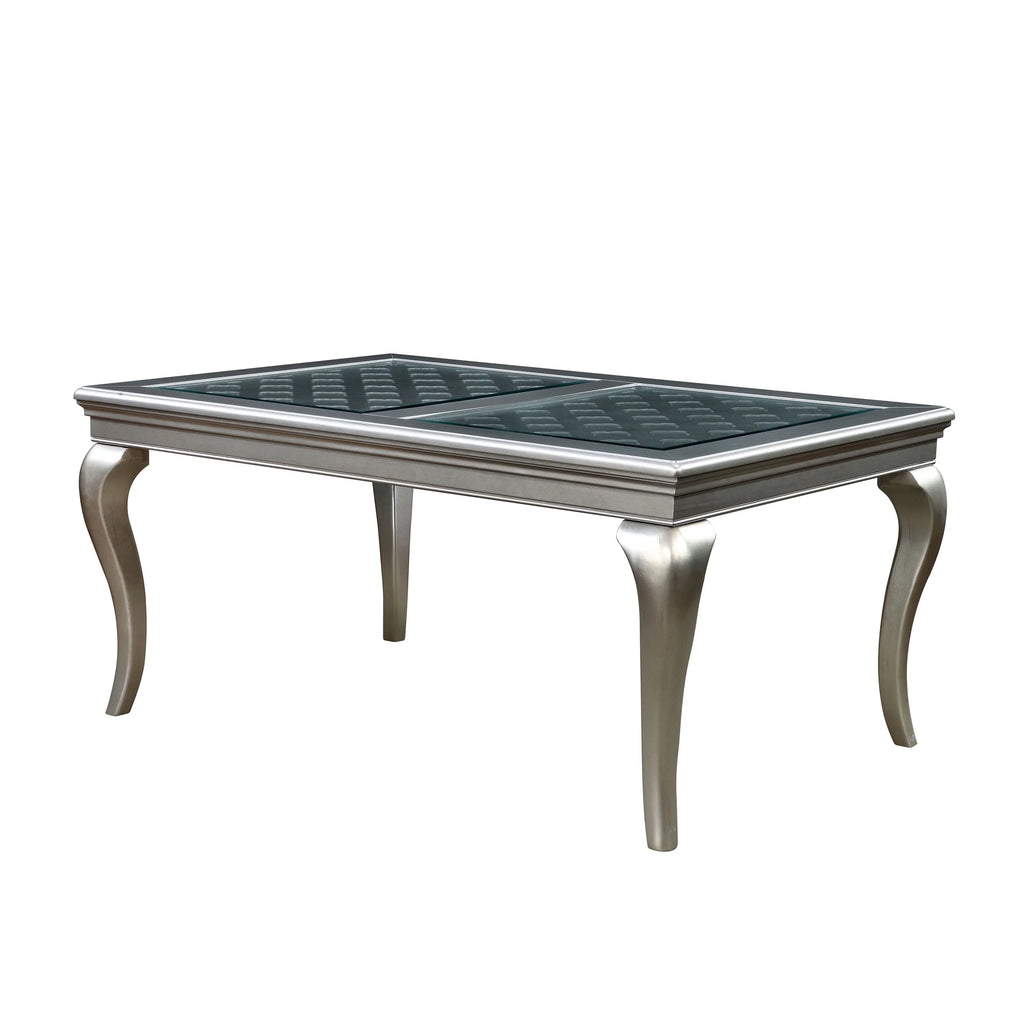 Silver Glass Table with Leaf W511449