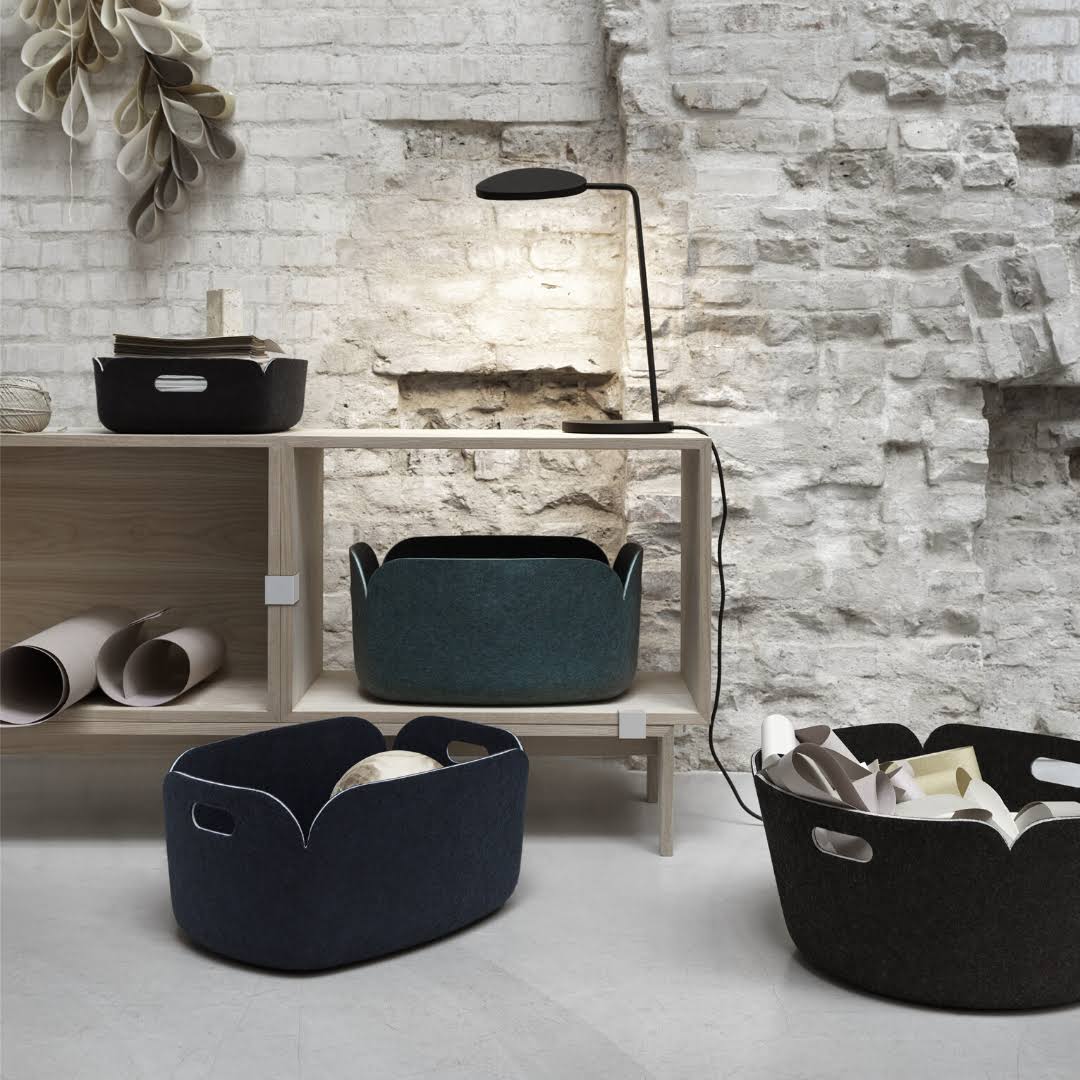 Midnight Blue Round Basket N9208