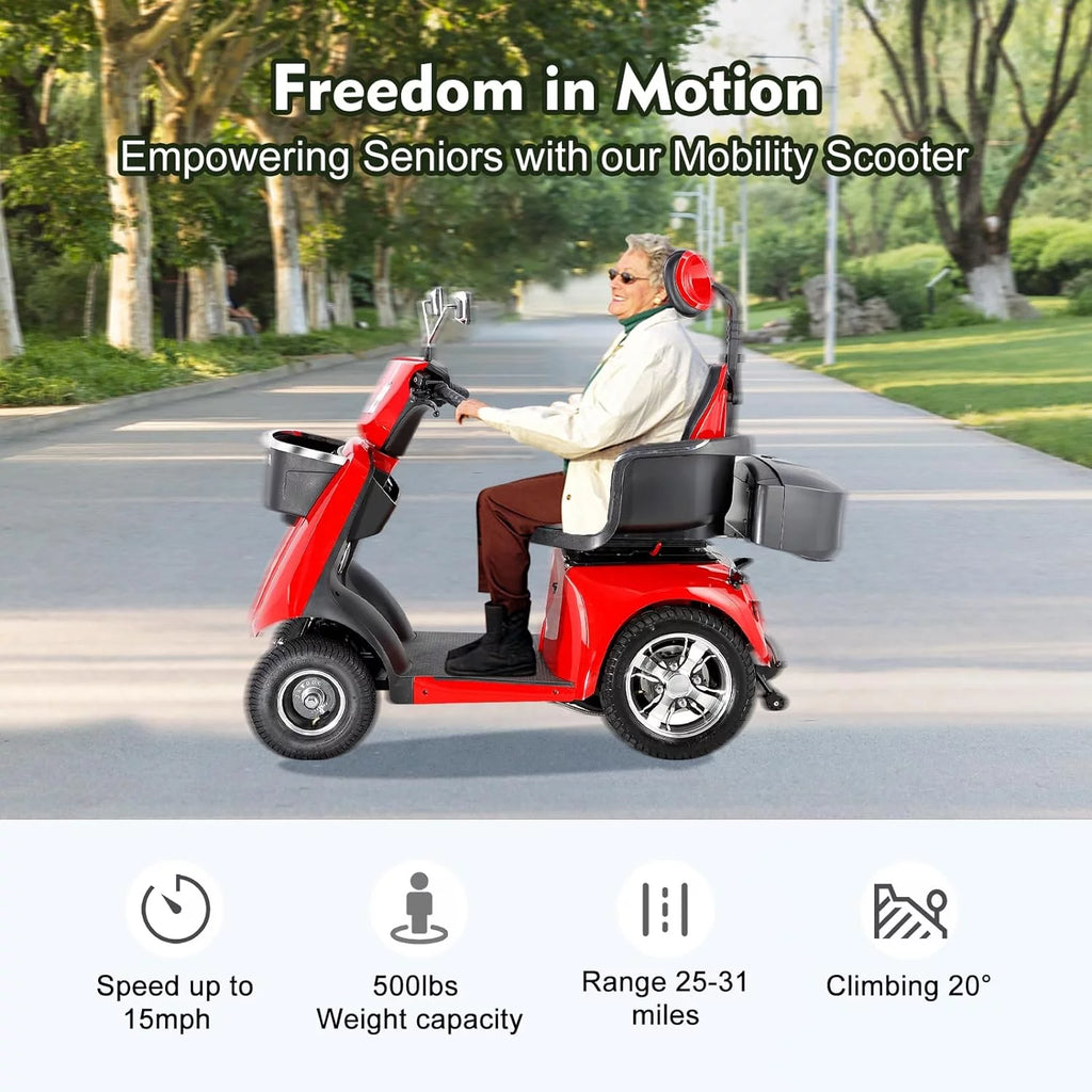 4 Wheel 800W Mobility Scooter 500 lb Capacity W6032