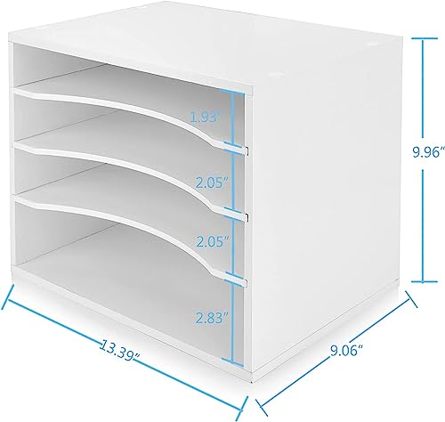 Wood Desktop File Organizer with Adjustable Shelves Q869694