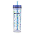 16 oz Double Wall Plastic Tumbler with Straw and Lid B899044