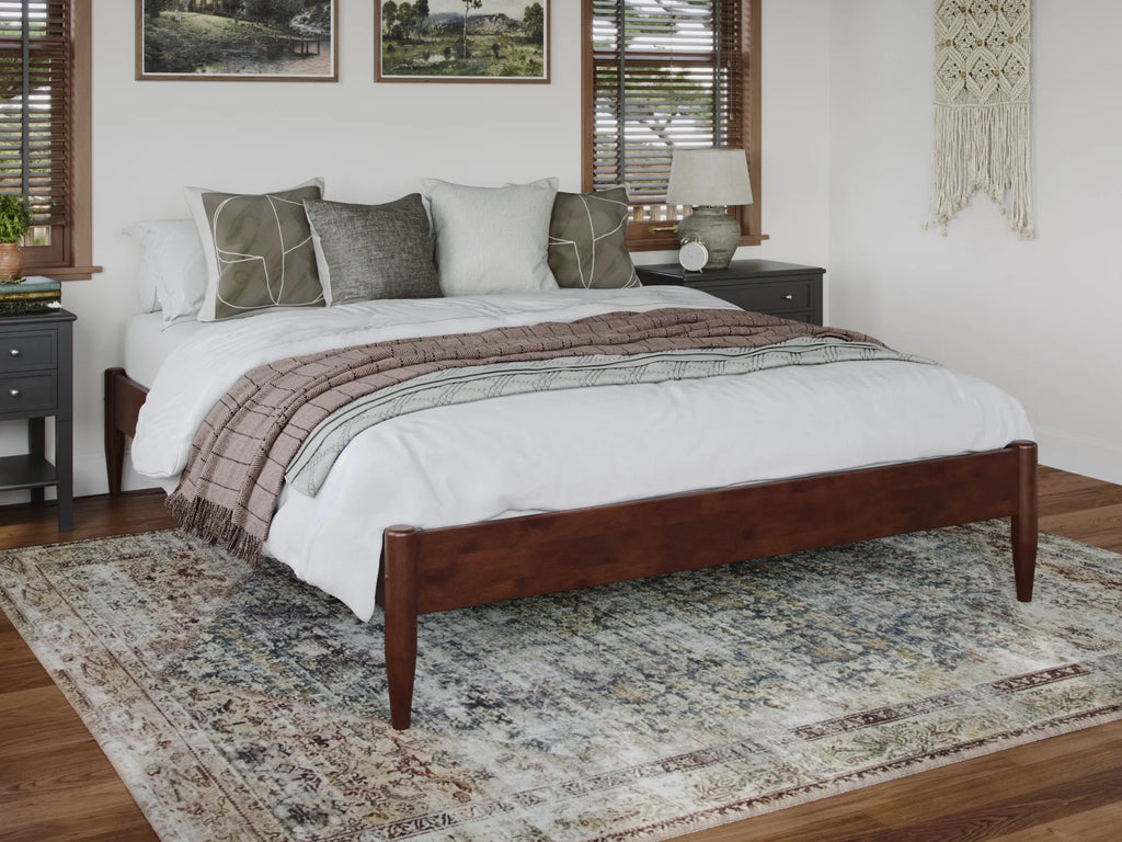 Espresso Solid Wood Platform Bed Twin XL Y68970