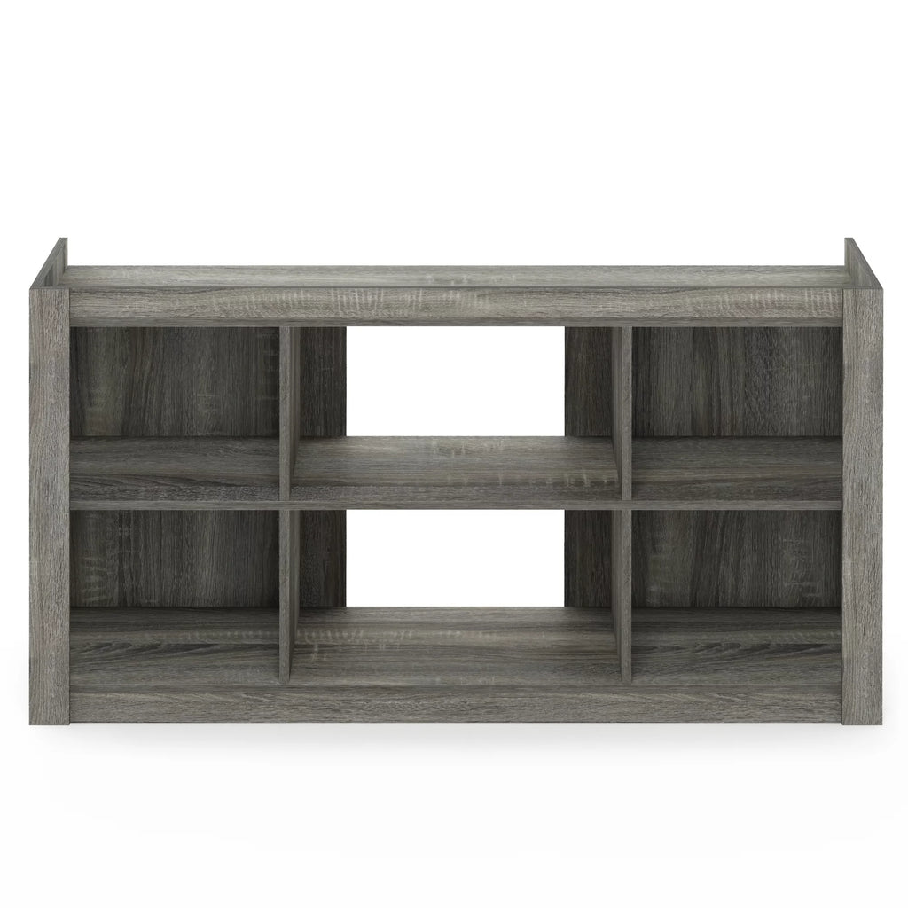 French Oak Grey TV Stand Bookshelves S7889