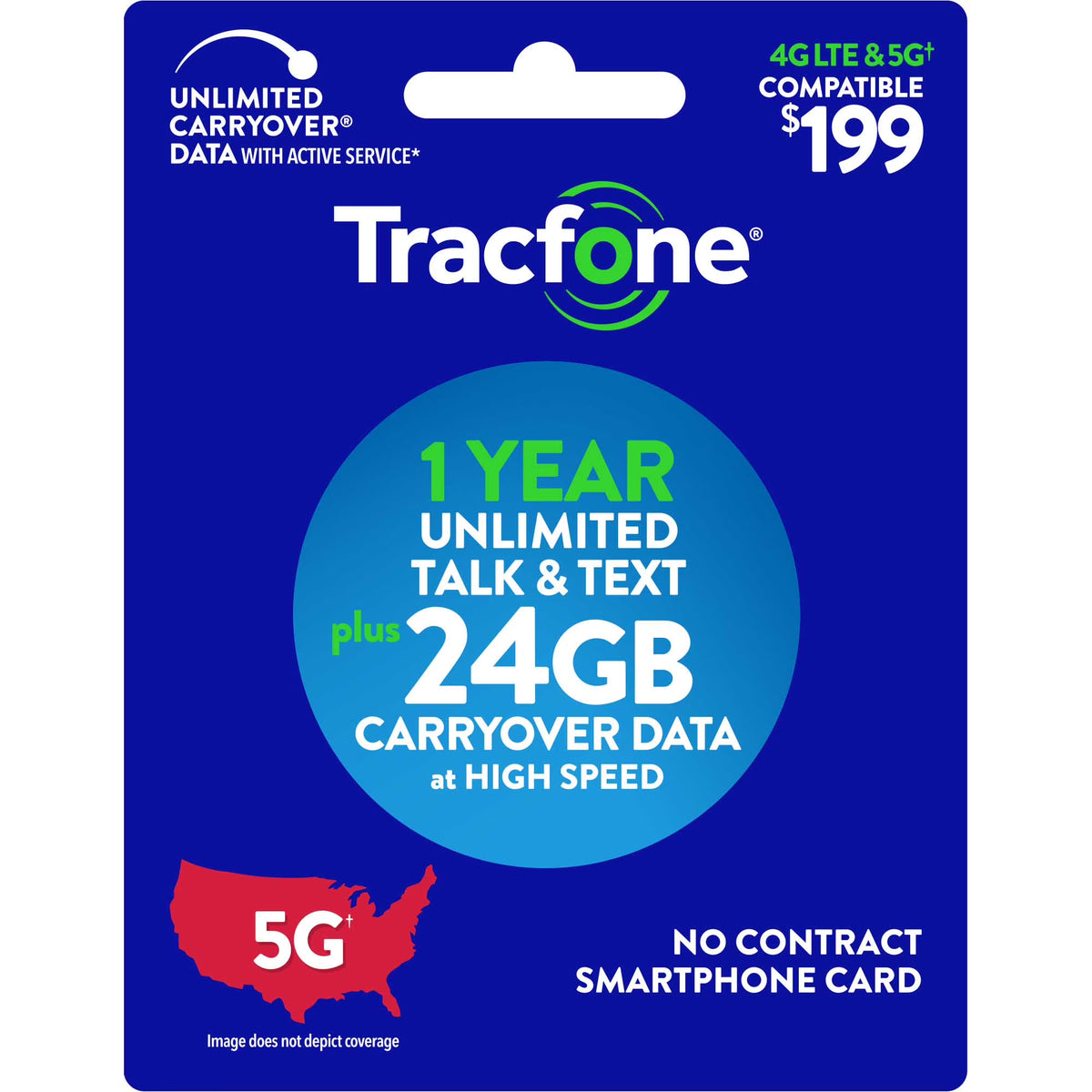 Smartphone 1-Year Prepaid Plan (24GB Carryover Data) Y91749