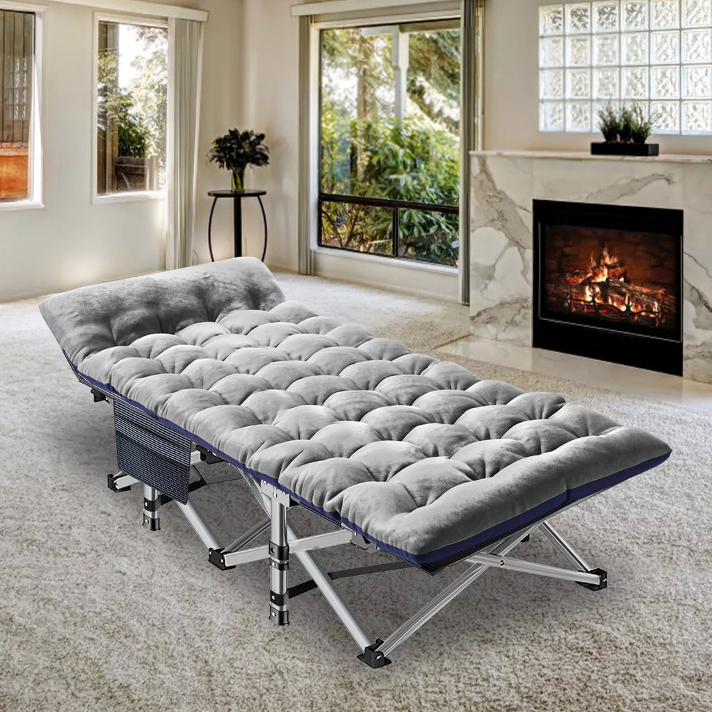 Folding Camping Cot with Cotton Pad & Carry Bag D49358