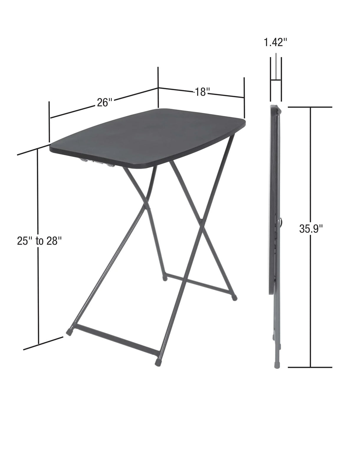 Black Adjustable Height Folding Table X2911