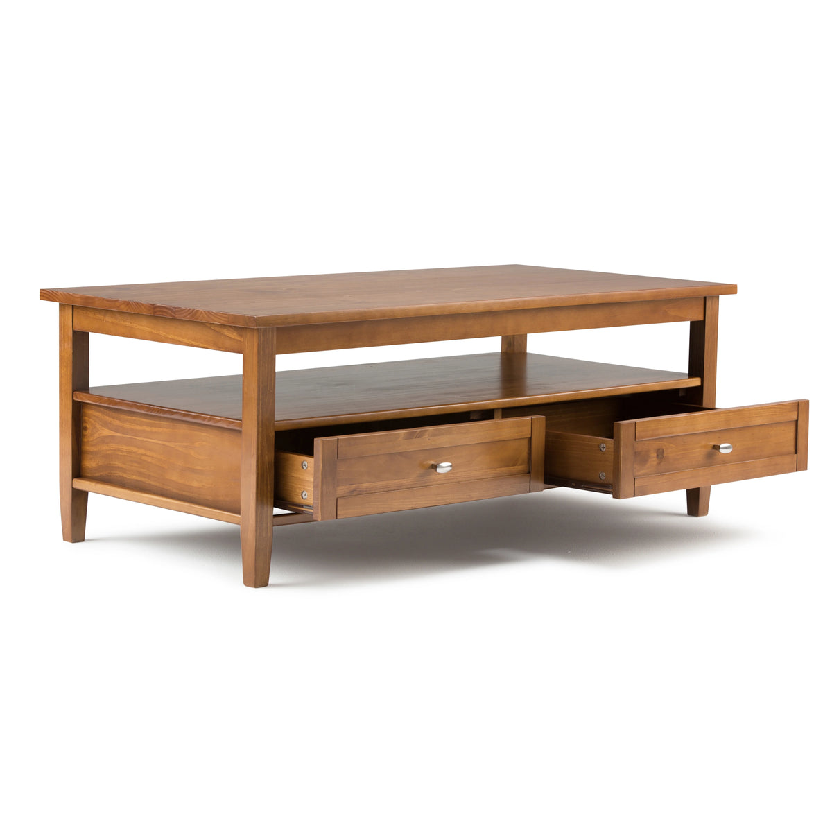 Solid Wood 48 inch Wide Rectangle Coffee Table A907