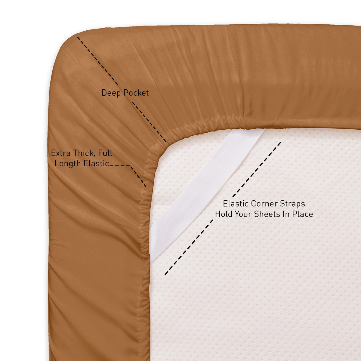 King Mocha 4-Piece Deep Pocket Sheet Set B483351
