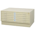 5 Drawer Flat File Cabinet with Closed Base in Brown F26175