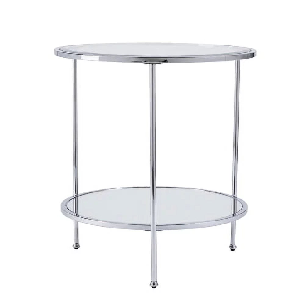 Mirrored Glass Round Coffee Table Set F41680