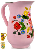 Hand-Painted Floral Stainless Steel Pink Water Pitcher K968582