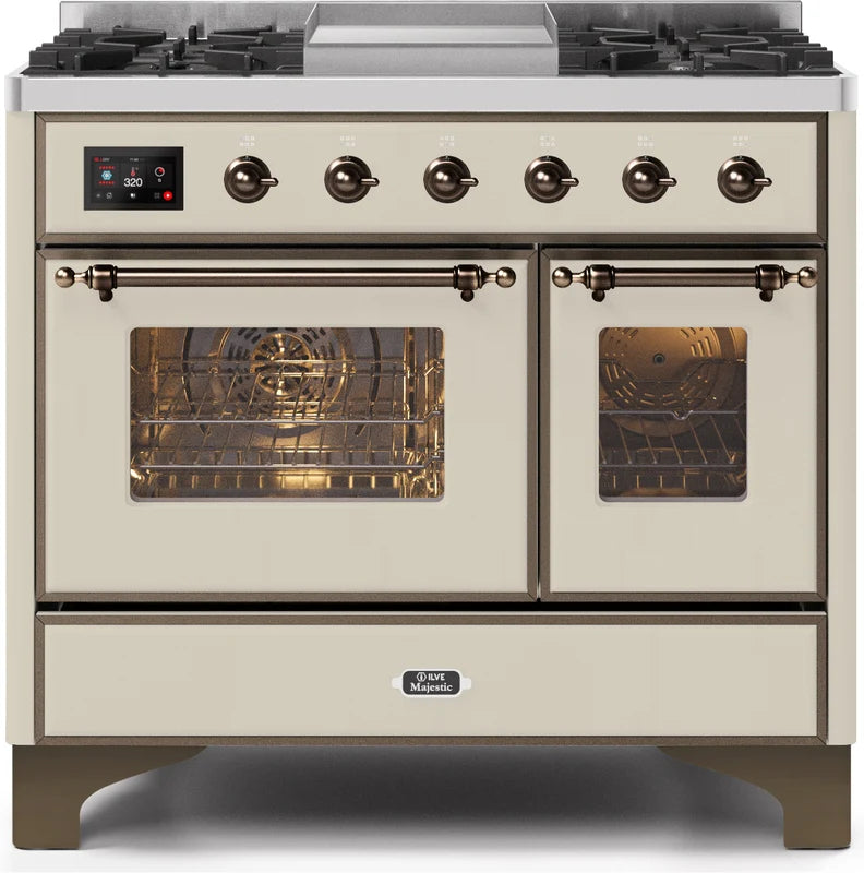 Antique White Dual Fuel Propane Gas Range J594