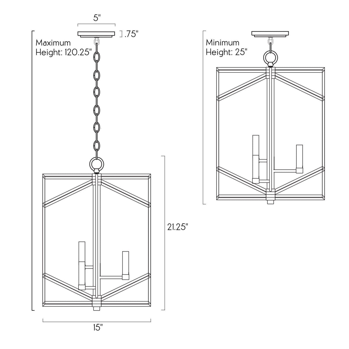 21x22 3-Light Modern Farmhouse Pendant Chandelier J855