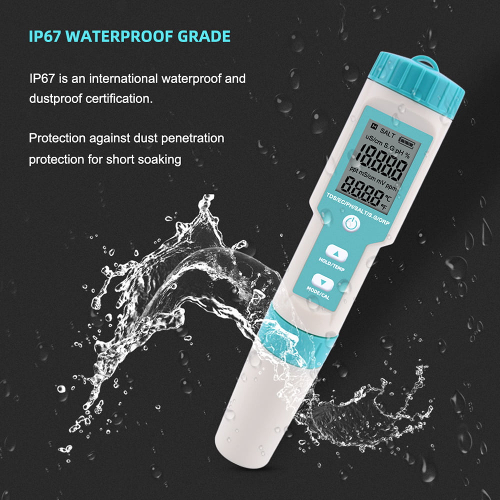 Salinity Monitor, 7 In 1 Pocket Water Quality Tester A386