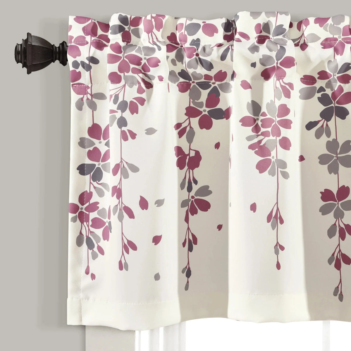 Floral Yellow Polyester Room Darkening Valance V66625