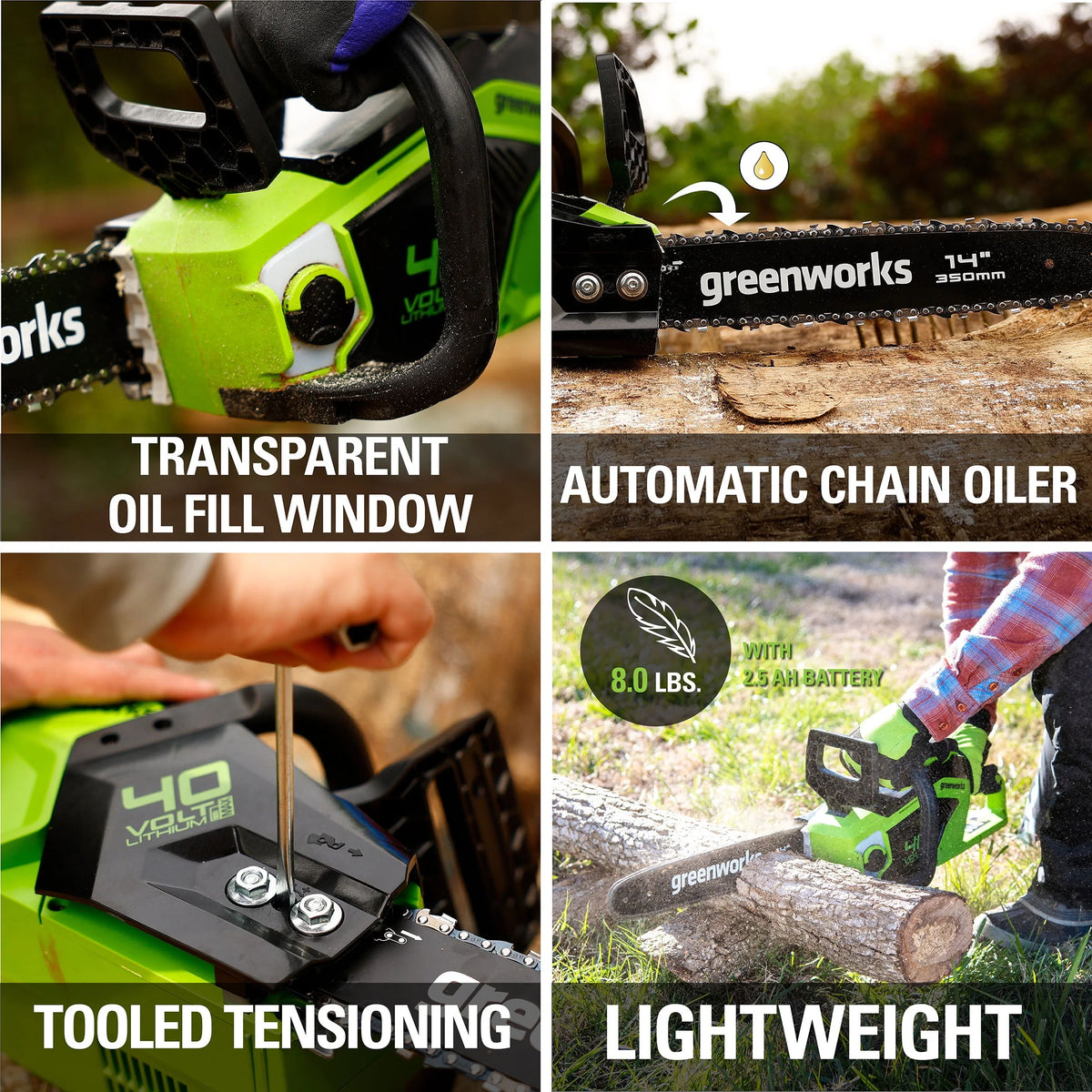 40V 14 Brushless Chainsaw with 2.5 Ah Battery & Charger L185712