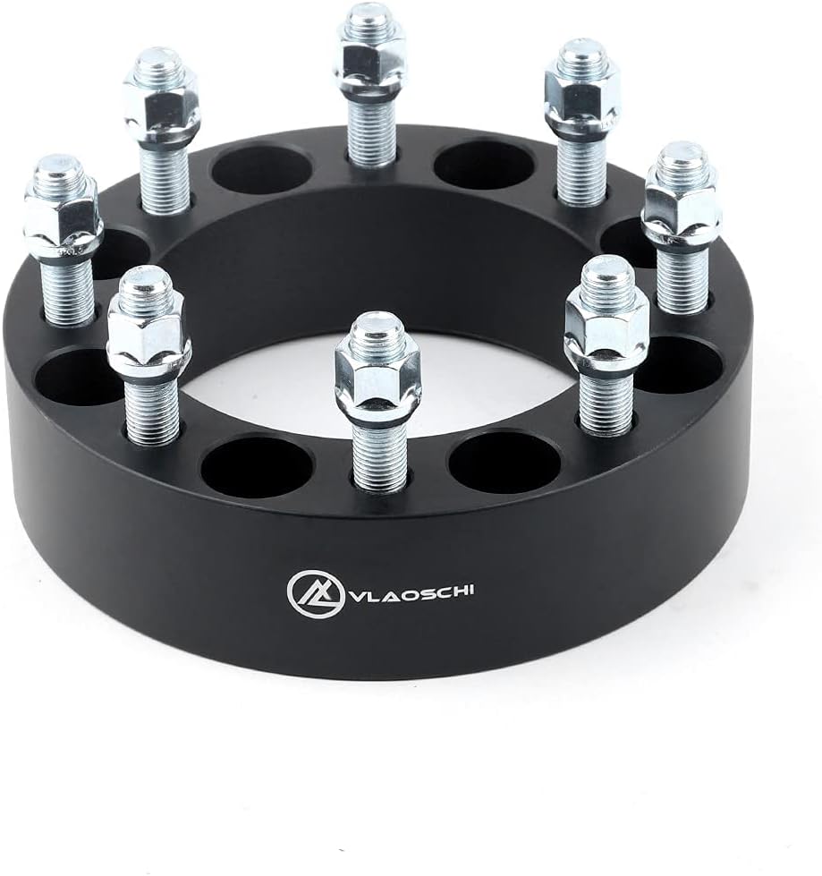 Black Forged 8x6.5 to 8x170 Wheel Adapters 2 Inch with 9/16" Studs Pack of 2 U5821