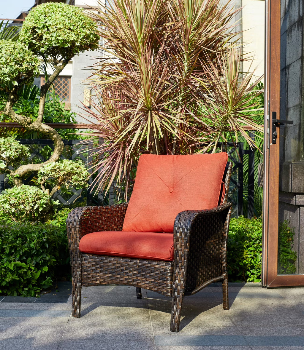 Red Cushioned Patio Chair Set of 2 V494242