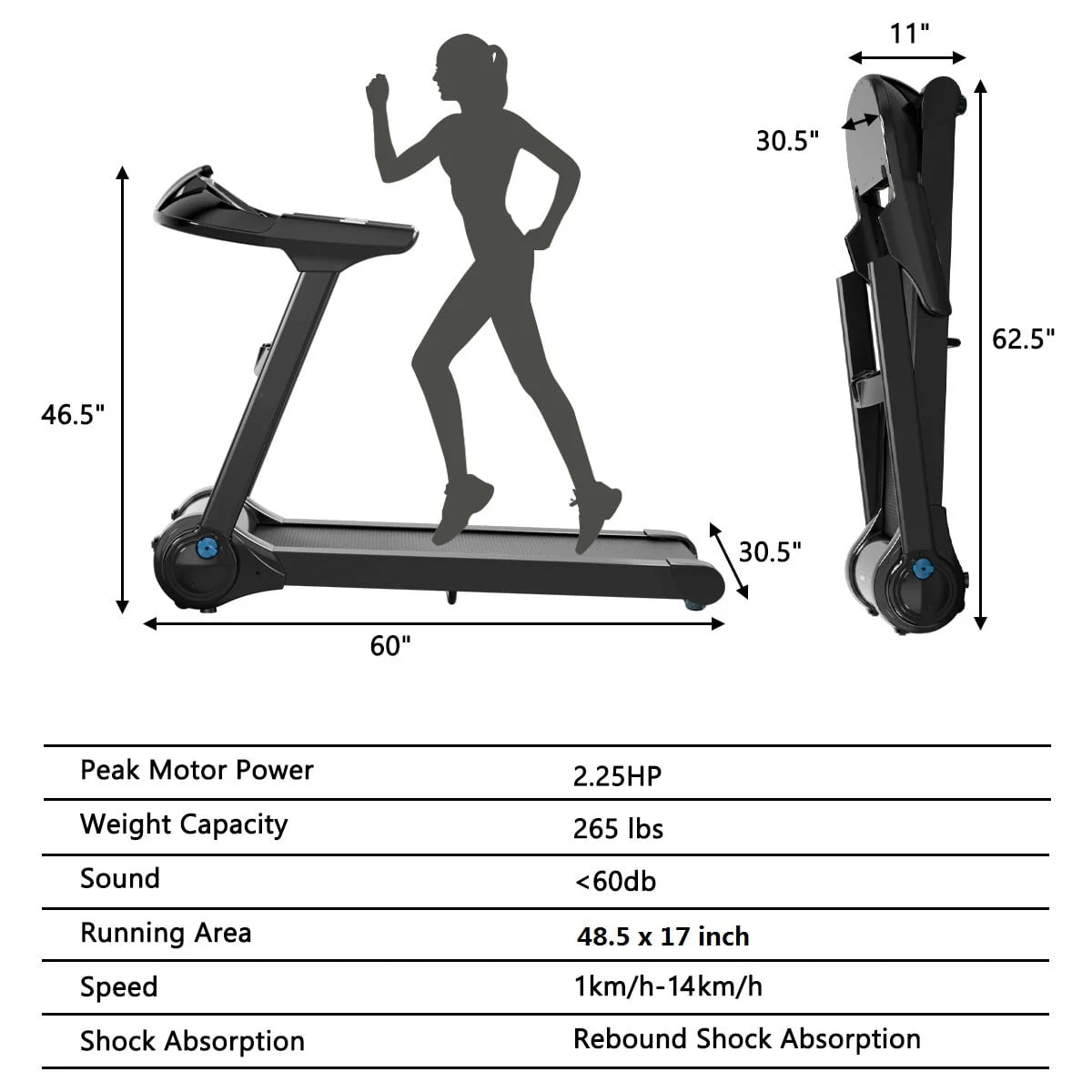 2.25 Hp Electric Folding Treadmill F918299