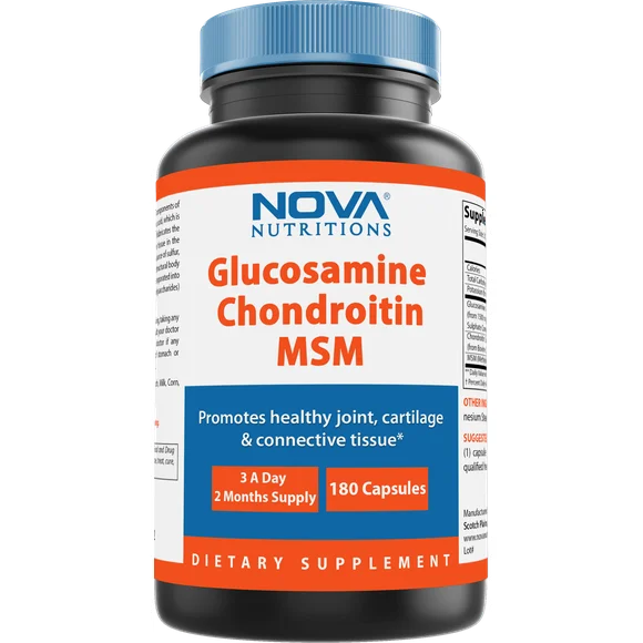 Triple Strength Glucosamine Chondroitin MSM 2600mg Capsules 180 Count O387366