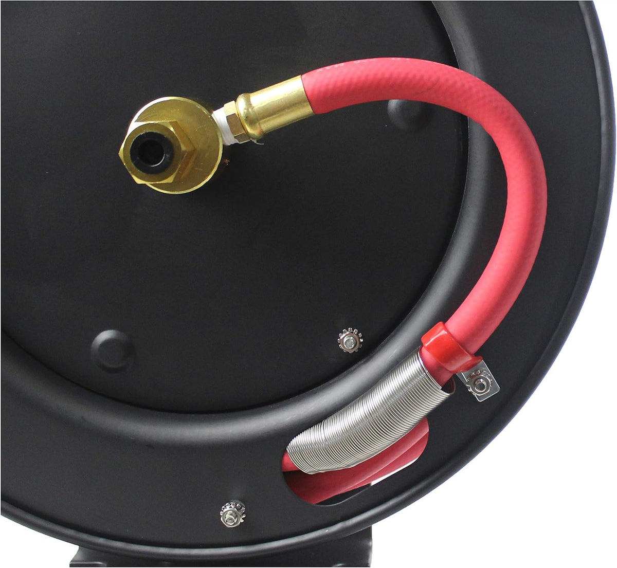 25ft Auto Rewind Retractable Reel with 3/8" x 25' Air Hose with Brass Fittings Pack of 2 X85995
