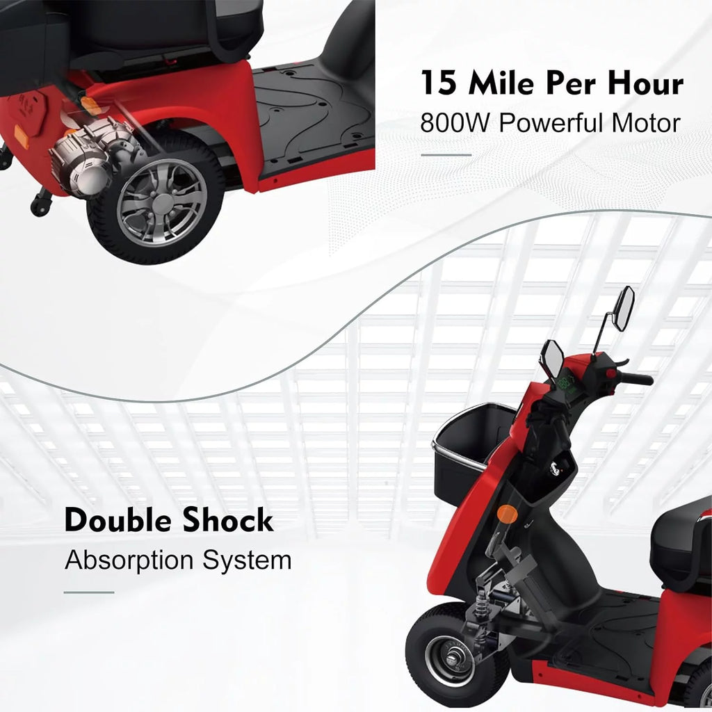 4 Wheel 800W Mobility Scooter 500 lb Capacity W6032
