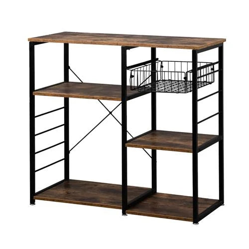 Rustic Brown Bakers Rack Microwave Oven Stand Z78286