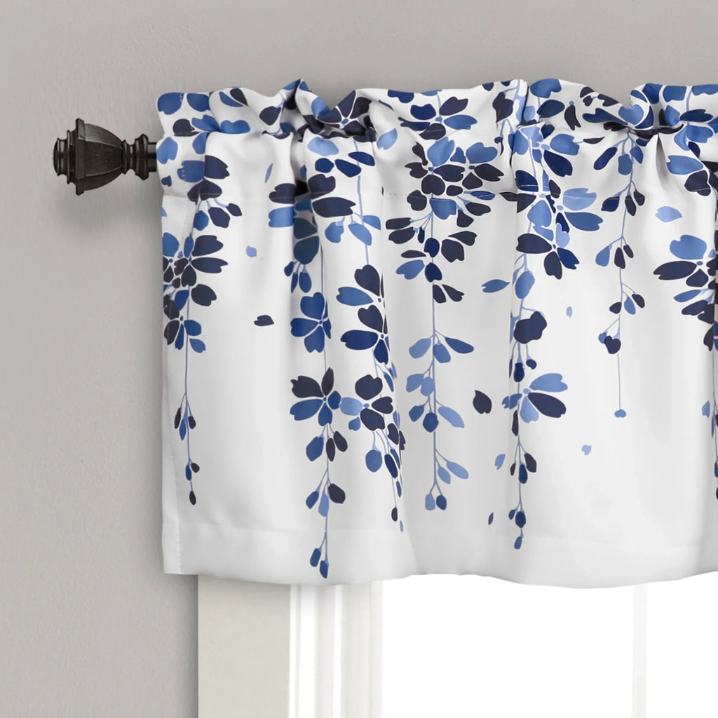 Floral Yellow Polyester Room Darkening Valance V66625