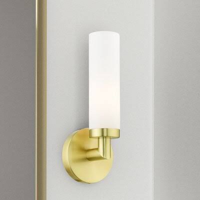 Satin Brass 1-Light Bath Sconce Q96865