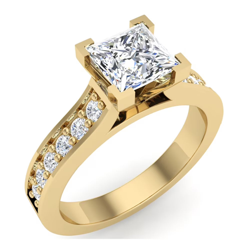 14K Gold Princess Cut Diamond Engagement Ring X156511