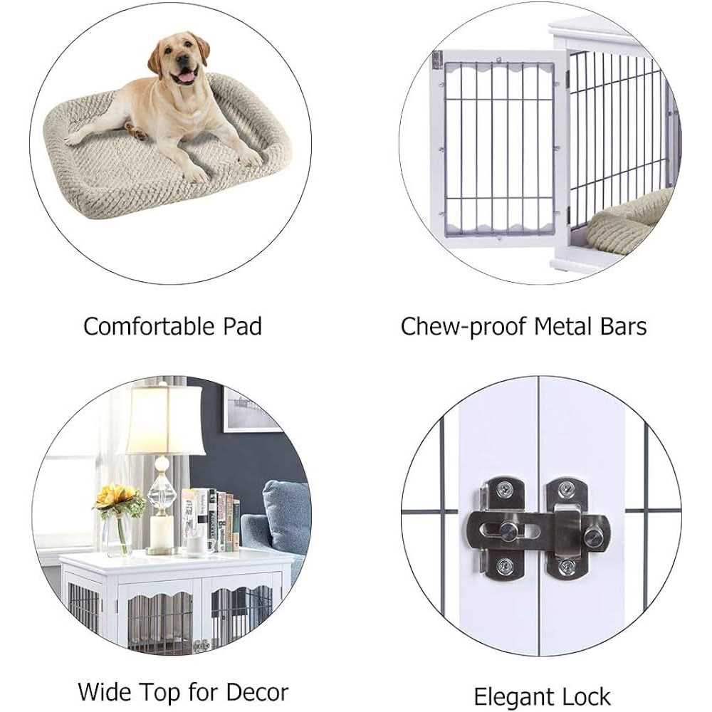 Wooden Dog Crate End Table with Cushion Z3942