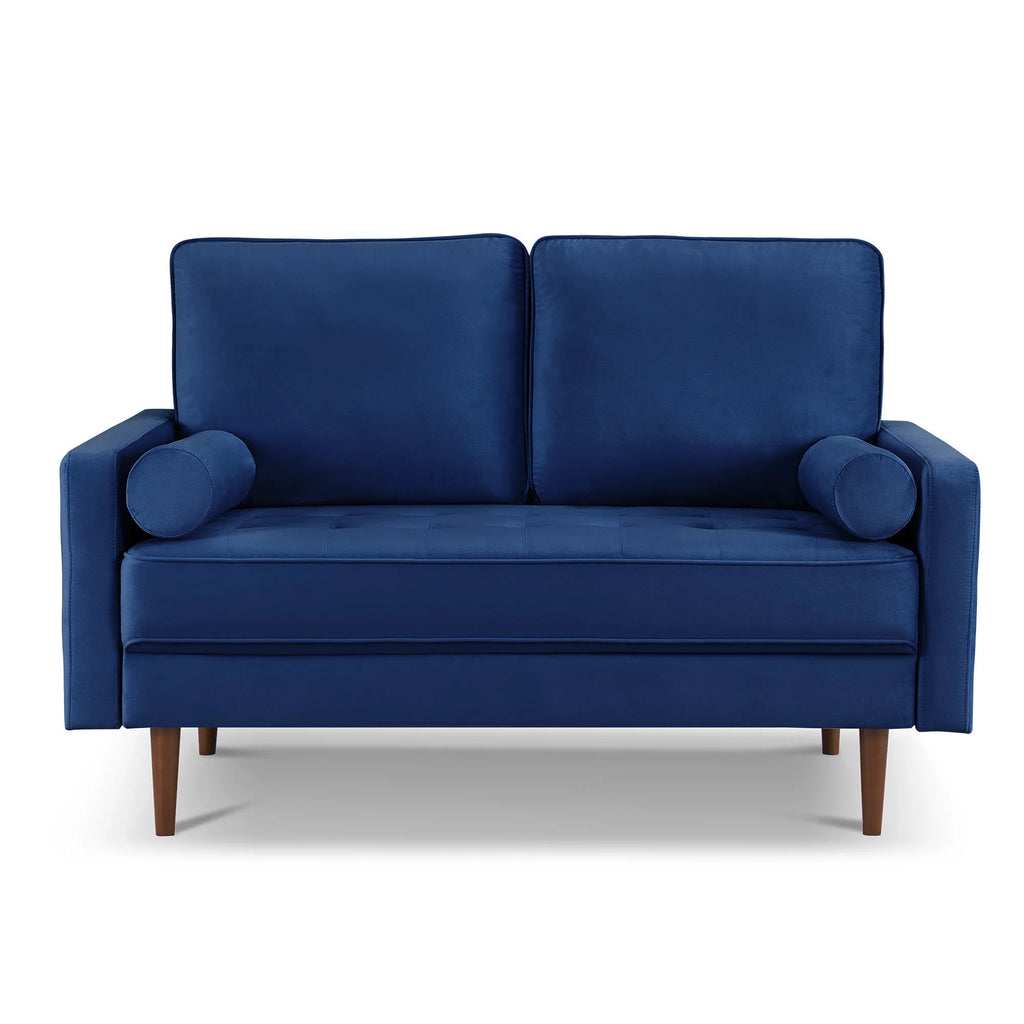 Blue Velvet Tufted Sofa Couch E7568
