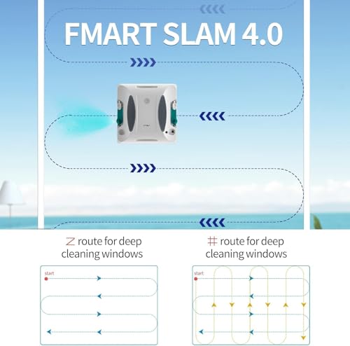 Window Cleaner Robot Double-Sided Spray Water 3800Pa Suction R7821