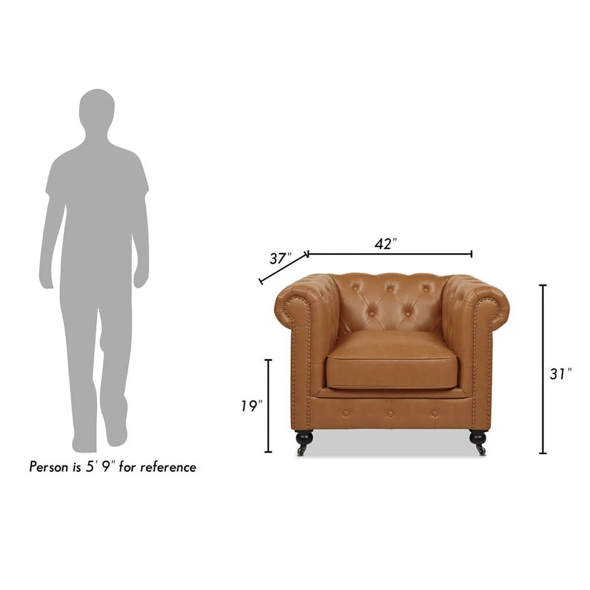 Caramel Tan Brown Armchair D407345