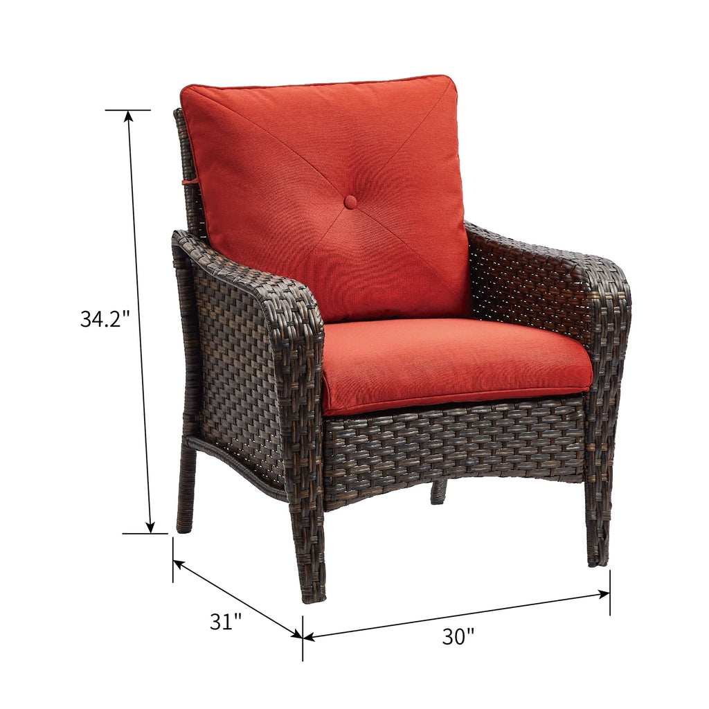Red Cushioned Patio Chair Set of 2 V494242