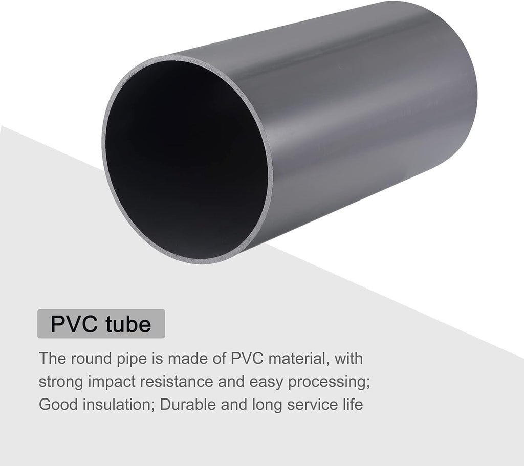 PVC Rigid Round Pipe 6 ID 13 Length Light Grey Q575579