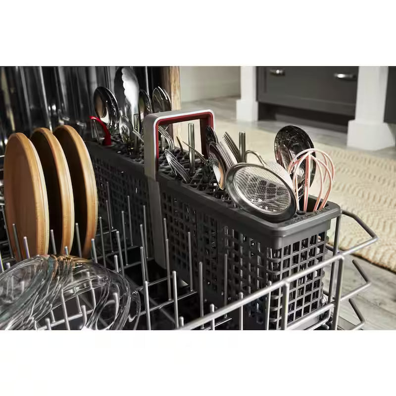 24 in. Black Front Control Dishwasher with Stainless Steel Tub L166