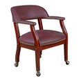 Burgundy Captain Chair with Casters K78985